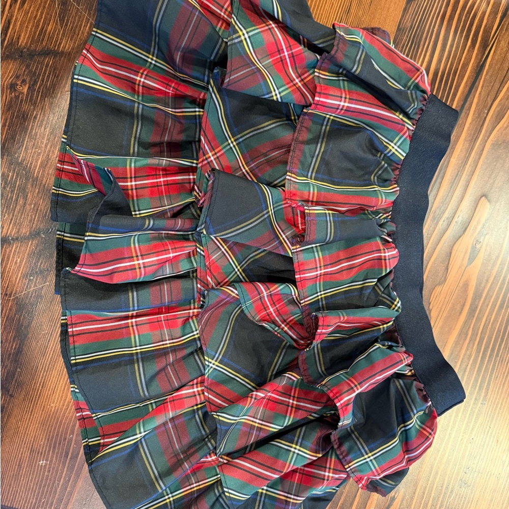 Ralph Lauren Red and Black Plaid Ruffle Girl Holiday  Skirt